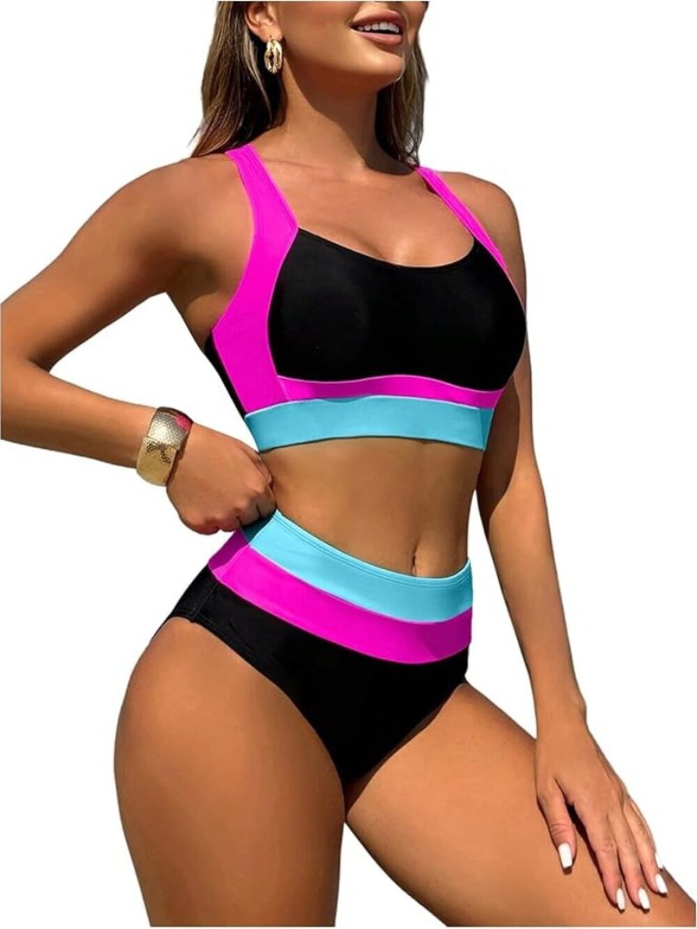 Women's 2 Piece High Waisted Thong Bikini Set